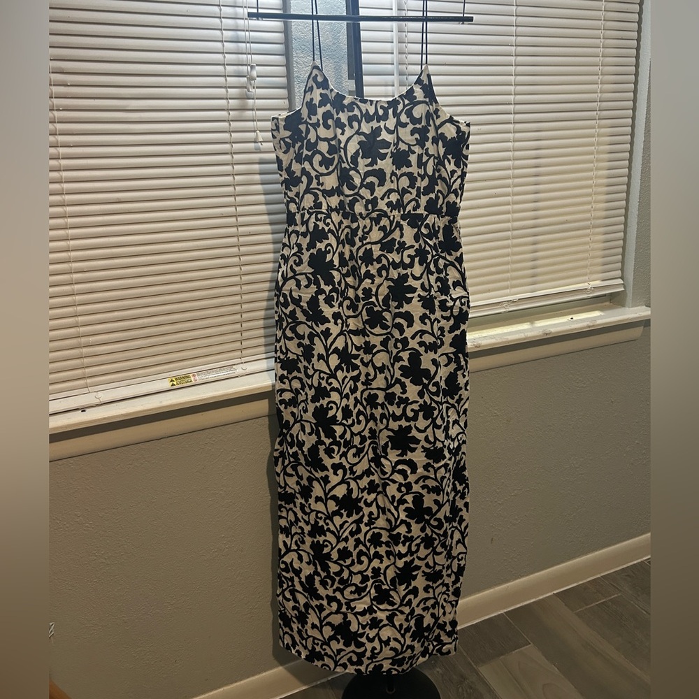 J Crew Black and White Floral Dress
